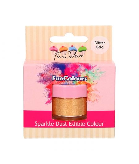 Poudre alimentaire FunColours Sparkle Dust - Or Chatoyant -Shimmering Gold-  1,5g - Halal 